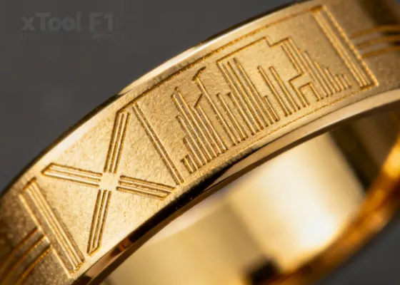 Micron-level precision engraving on jewelry with xTool F1
